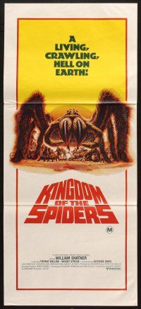 7e851 KINGDOM OF THE SPIDERS Aust daybill '77 cool different artwork of giant hairy spiders!