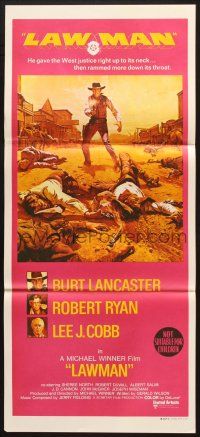 7e854 LAWMAN Aust daybill '71 Burt Lancaster, Robert Ryan, Lee J. Cobb, directed by Michael Winner