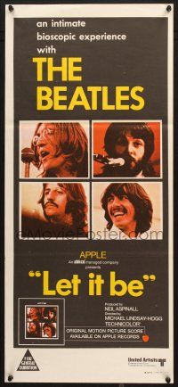 7e857 LET IT BE Aust daybill '70 The Beatles, John Lennon, Paul McCartney, Ringo, George Harrison