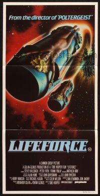 7e859 LIFEFORCE Aust daybill '85 Tobe Hooper directed, sexy space vampires, cool sci-fi art!