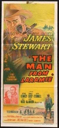7e871 MAN FROM LARAMIE Aust daybill '55 art of James Stewart, directed by Anthony Mann!