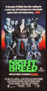 7e891 NIGHTBREED Aust daybill '90 Clive Barker, David Cronenberg, Craig Sheffer
