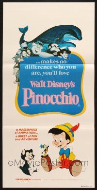 7e905 PINOCCHIO Aust daybill R82 Disney cartoon about a wooden boy who wants to be real!