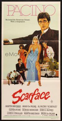 7e932 SCARFACE Aust daybill '83 art of Al Pacino as Tony Montana, Michelle Pfeiffer!