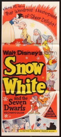 7e942 SNOW WHITE & THE SEVEN DWARFS Aust daybill R60s Walt Disney animated cartoon fantasy classic!