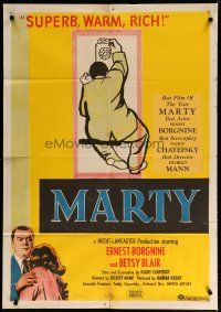 7e233 MARTY Aust 1sh '55 directed by Delbert Mann, Ernest Borgnine, written by Paddy Chayefsky!