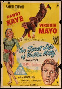7e267 SECRET LIFE OF WALTER MITTY Aust 1sh '47 Danny Kaye & Virginia Mayo in Thurber's story!
