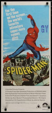 7e946 SPIDER-MAN Aust daybill '77 Marvel Comic, great art of Nicholas Hammond as Spidey!