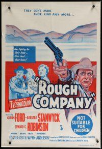 7e291 VIOLENT MEN Aust 1sh '54 cool Glenn Ford w/revolver, Barbara Stanwyck, Edward G. Robinson!