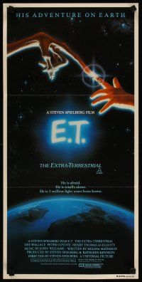 7e793 E.T. THE EXTRA TERRESTRIAL Aust daybill '82 Steven Spielberg, great John Alvin artwork!