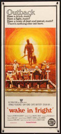 7e986 WAKE IN FRIGHT Aust daybill '71 Gary Bond self-destructs in the tough Australian Outback!