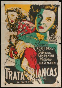 7e050 GIRLS MARKED DANGER Colombian poster '52 La Tratta Delle Bianche, Silvana Pampanini & Loren!