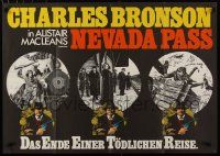 7e510 BREAKHEART PASS German '76 cool art of Charles Bronson, Alistair Maclean, Nevada Pass!