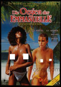 7e543 EMMANUELLE 4 German '84 super sexy Mia Nygren topless on beach w/blonde woman!
