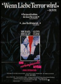 7e555 FATAL ATTRACTION German '87 Michael Douglas, Glenn Close, a terrifying love story!