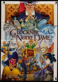 7e579 HUNCHBACK OF NOTRE DAME German '96 Walt Disney, Victor Hugo novel, cool art of cast!