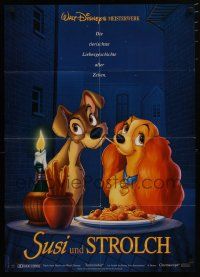 7e591 LADY & THE TRAMP German R90s most romantic spaghetti scene from Disney dog classic!