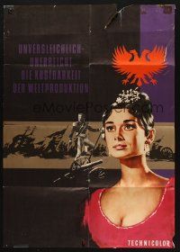 7e709 WAR & PEACE German R60s art of Audrey Hepburn, Henry Fonda & Mel Ferrer, Leo Tolstoy epic!