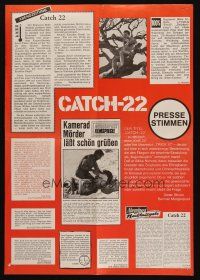 7e462 CATCH 22 German 16x23 '70 directed by Mike Nichols, based on the novel by Joseph Heller!