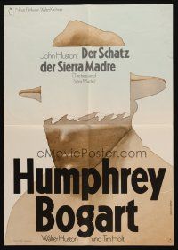 7e469 TREASURE OF THE SIERRA MADRE German 16x23 R66 Humphrey Bogart, Holt, different Hillmann art!
