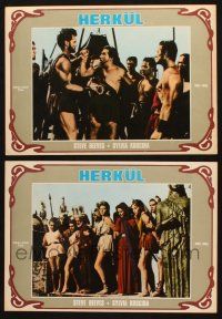 7e105 HERCULES set of 2 Turkish LCs '59 world's mightiest man Steve Reeves, sexy Sylva Koscina!
