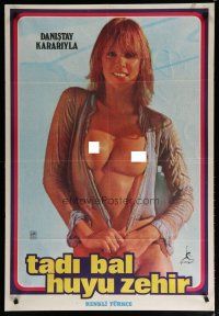 7e150 TADI BAL HUYU ZEHIR Turkish '90s image of sexy naked woman in wet blouse!