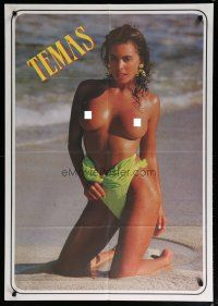 7e151 TEMAS Turkish '90s great image of sexy topless woman on beach!