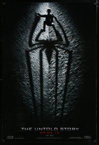 7f035 AMAZING SPIDER-MAN teaser DS 1sh '12 shadowy image of Andrew Garfield climbing wall!
