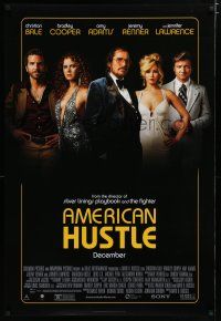 7f036 AMERICAN HUSTLE advance DS 1sh '13 Christian Bale, Cooper, Amy Adams, Jennifer Lawrence!
