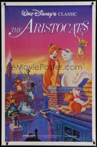 7f047 ARISTOCATS 1sh R87 Walt Disney feline jazz musical cartoon, great colorful image!