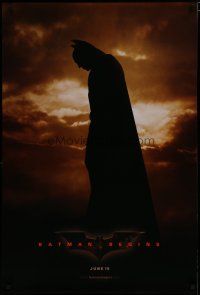 7f061 BATMAN BEGINS June 15 teaser 1sh '05 Christian Bale as the Caped Crusader!