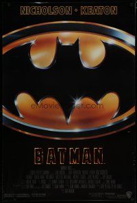 7f058 BATMAN style D 1sh '89 Michael Keaton, Jack Nicholson, directed by Tim Burton!