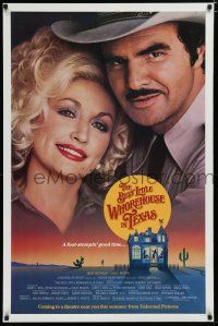 7f077 BEST LITTLE WHOREHOUSE IN TEXAS advance 1sh '82 close-up of Burt Reynolds & Dolly Parton!