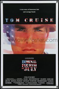 7f100 BORN ON THE FOURTH OF JULY 1sh '89 Oliver Stone, great patriotic image of Tom Cruise!