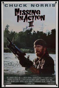 7f104 BRADDOCK: MISSING IN ACTION III int'l 1sh '88 great image of Chuck Norris w/machine gun!