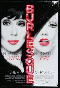 7f112 BURLESQUE advance DS 1sh '10 Eric Dane, great image of Cher & sexy Christina Aguilera!