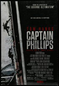 7f118 CAPTAIN PHILLIPS teaser DS 1sh '13 Tom Hanks' ship being boarded by pirates!