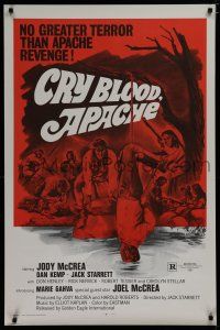 7f157 CRY BLOOD APACHE 1sh '70 Jody McCrea, artwork of Apache Native Americans!
