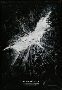 7f171 DARK KNIGHT RISES teaser DS 1sh '12 cool image of Batman's cowl in broken buildings!