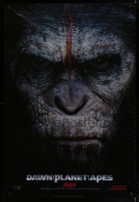 7f176 DAWN OF THE PLANET OF THE APES style A teaser DS 1sh '14 super close-up of Caesar!