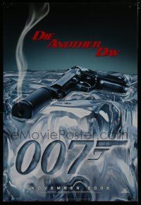 7f199 DIE ANOTHER DAY teaser DS 1sh '02 Brosnan as Bond, cool image of gun melting ice!