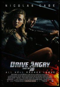 7f211 DRIVE ANGRY advance DS 1sh '11 Patrick Lussier, Nicolas Cage & sexy Amber Heard!