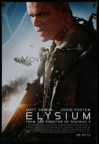 7f218 ELYSIUM advance DS 1sh '13 sci-fi action thriller, cool image of Matt Damon!