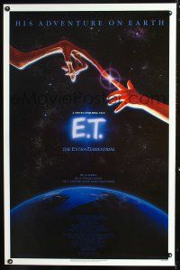 7f213 E.T. THE EXTRA TERRESTRIAL 1sh '82 Drew Barrymore, Steven Spielberg classic, Alvin art!