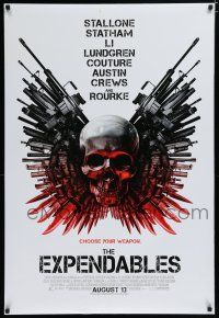 7f234 EXPENDABLES advance DS 1sh '10 Stallone, bullets, knives & guns, choose your weapon!