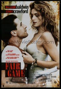 7f240 FAIR GAME DS 1sh '95 sexy Cindy Crawford & William Baldwin as cop on the edge!