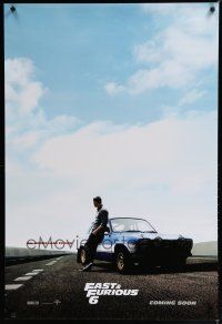 7f248 FAST & FURIOUS 6 teaser DS 1sh '13 cool image of Paul Walker on racetrack w/Ford Escort!