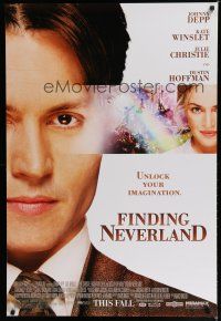 7f252 FINDING NEVERLAND advance DS 1sh '04 Johnny Depp, Kate Winslet, Dustin Hoffman