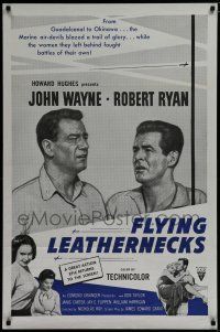 7f259 FLYING LEATHERNECKS military 1sh R60s air-devils John Wayne & Robert Ryan, Howard Hughes