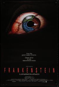 7f266 FRANKENSTEIN UNBOUND int'l 1sh '90 Roger Corman, cool stitched eyeball art by Christian!